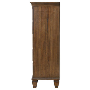 CoasterEssence Franco 5-Drawer Chest Burnished Oak