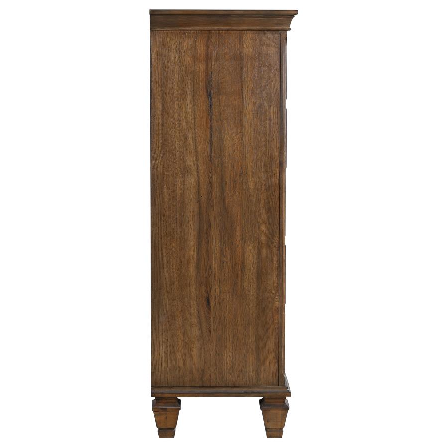 CoasterEssence Franco 5-Drawer Chest Burnished Oak