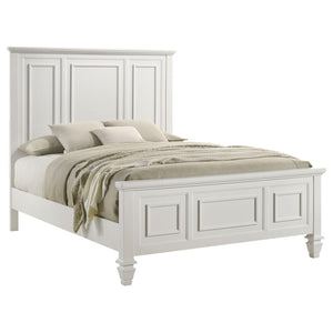 CoasterEssence Sandy Beach Panel Bed With High Headboard Cream White