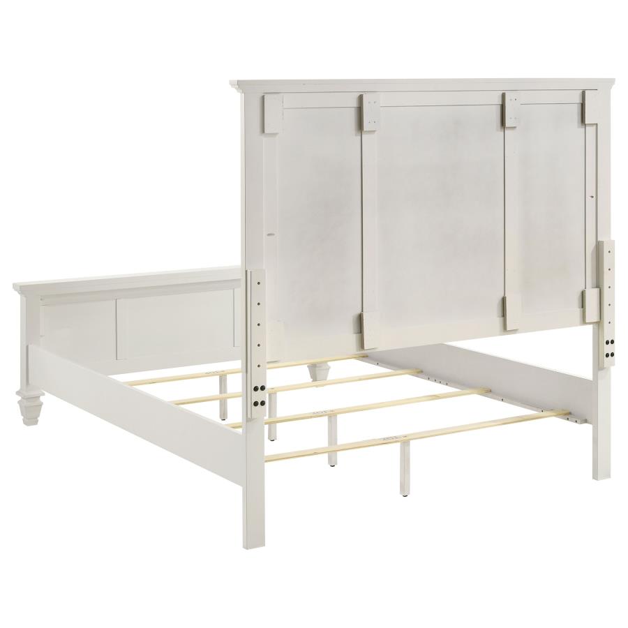 CoasterEssence Sandy Beach Panel Bed With High Headboard Cream White