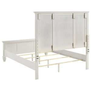 CoasterEssence Sandy Beach Panel Bed With High Headboard Cream White