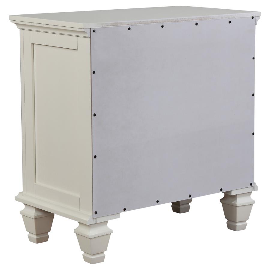 CoasterEssence Sandy Beach 3-Drawer Nightstand Cream White