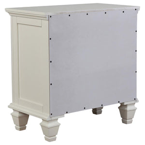 CoasterEssence Sandy Beach 3-Drawer Nightstand Cream White