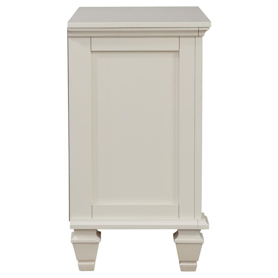 CoasterEssence Sandy Beach 3-Drawer Nightstand Cream White