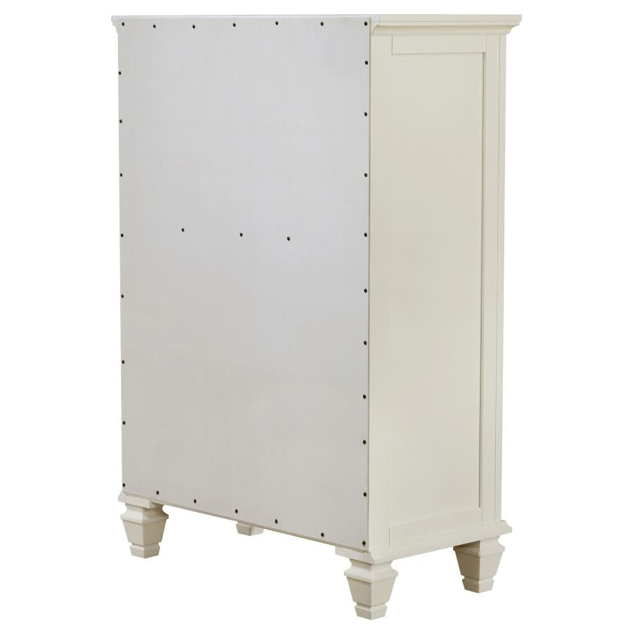 CoasterEssence Sandy Beach 5-Drawer Rectangular Chest Cream White