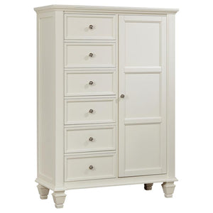 CoasterEssence Sandy Beach 8-Drawer Door Chest Storage Cream White