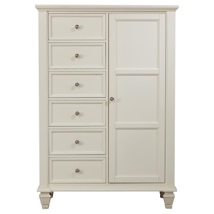 CoasterEssence Sandy Beach 8-Drawer Door Chest Storage Cream White