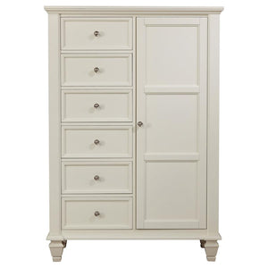 CoasterEssence Sandy Beach 8-Drawer Door Chest Storage Cream White