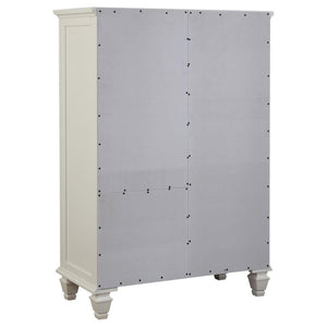 CoasterEssence Sandy Beach 8-Drawer Door Chest Storage Cream White