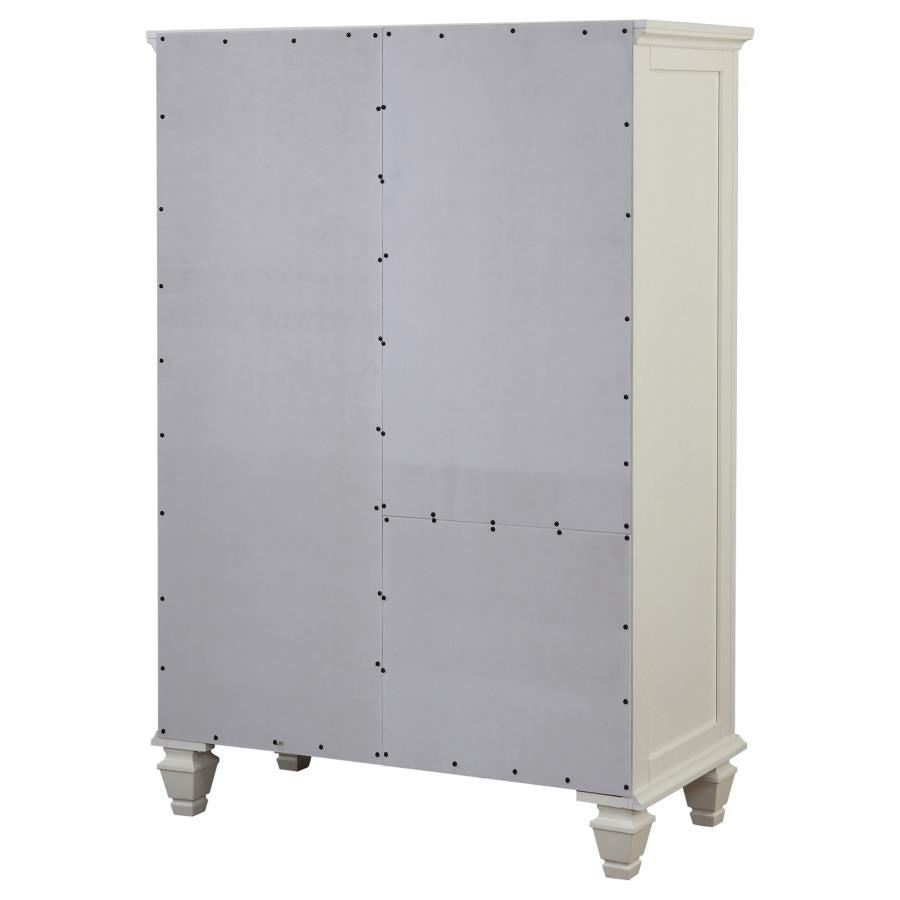 CoasterEssence Sandy Beach 8-Drawer Door Chest Storage Cream White