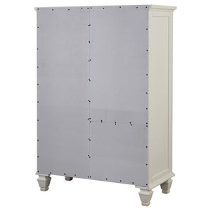 CoasterEssence Sandy Beach 8-Drawer Door Chest Storage Cream White