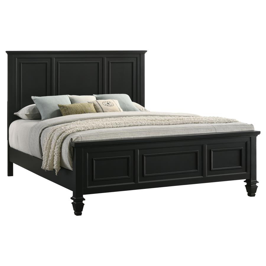 CoasterEssence Sandy Beach Panel Bed With High Headboard Black