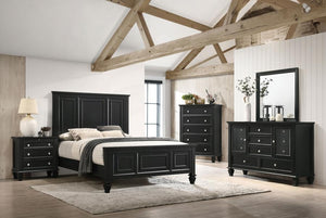 CoasterEssence Sandy Beach Panel Bed With High Headboard Black