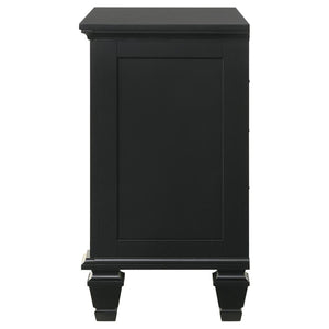 CoasterEssence Sandy Beach 3-Drawer Nightstand Black