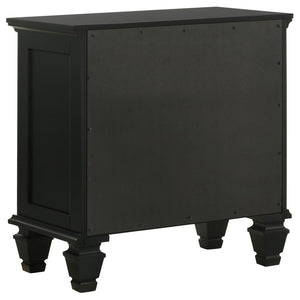 CoasterEssence Sandy Beach 3-Drawer Nightstand Black