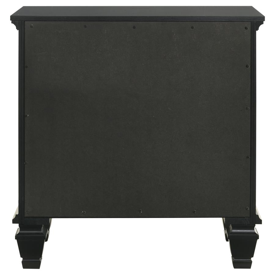 CoasterEssence Sandy Beach 3-Drawer Nightstand Black