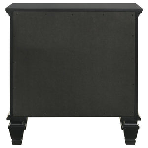 CoasterEssence Sandy Beach 3-Drawer Nightstand Black