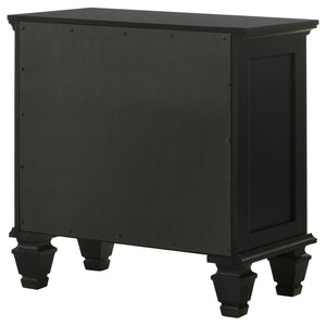 CoasterEssence Sandy Beach 3-Drawer Nightstand Black