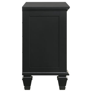 CoasterEssence Sandy Beach 3-Drawer Nightstand Black