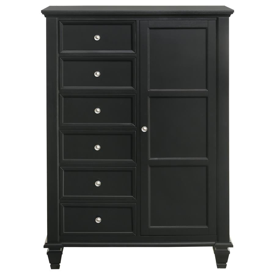 CoasterEssence Sandy Beach Door Chest With Concealed Storage Black