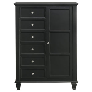 CoasterEssence Sandy Beach Door Chest With Concealed Storage Black