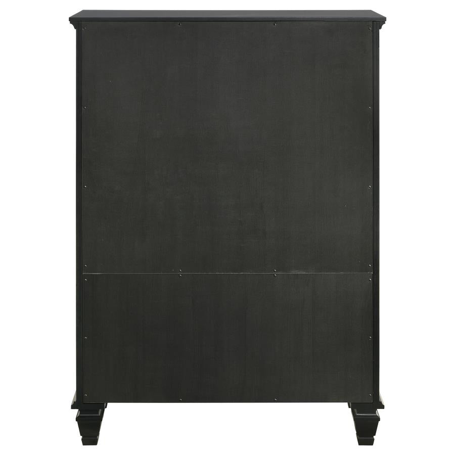 CoasterEssence Sandy Beach Door Chest With Concealed Storage Black