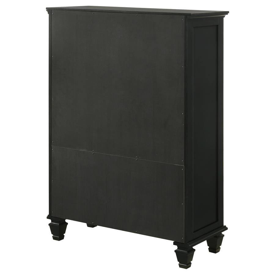 CoasterEssence Sandy Beach Door Chest With Concealed Storage Black