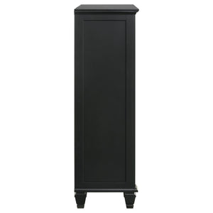 CoasterEssence Sandy Beach Door Chest With Concealed Storage Black