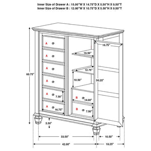 CoasterEssence Sandy Beach Door Chest With Concealed Storage Black