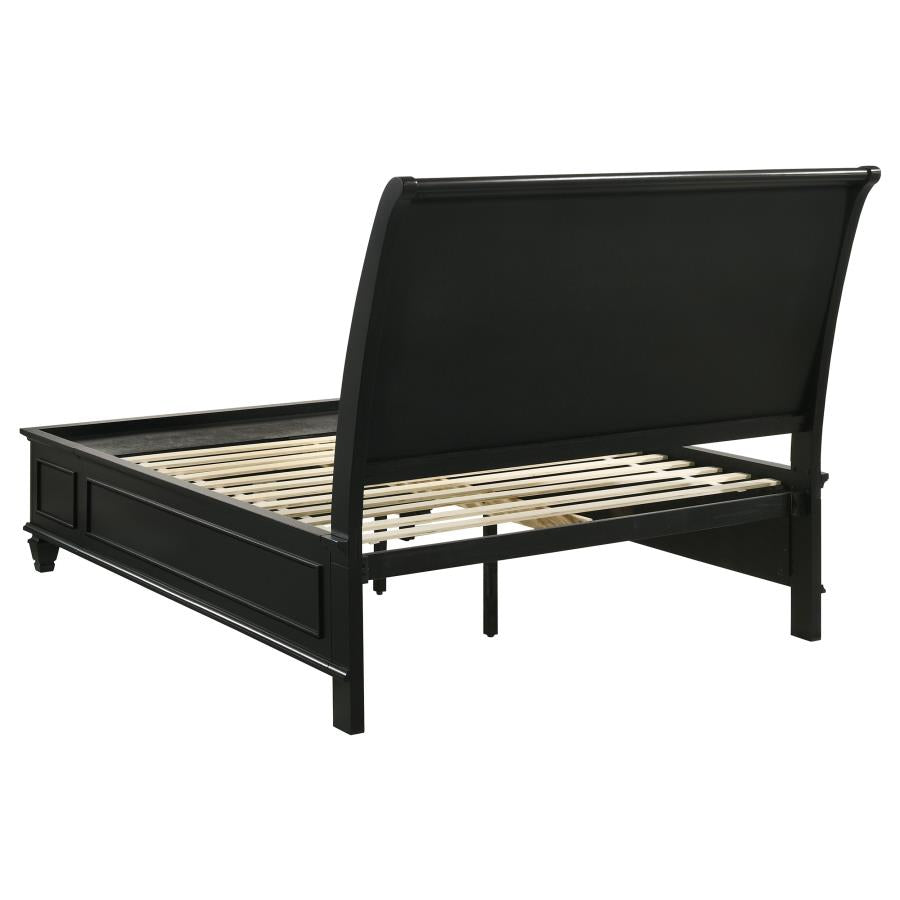 CoasterEssence Sandy Beach Storage Sleigh Bed Black