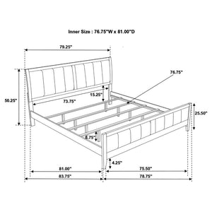 CoasterEveryday Carlton Upholstered Bed Cappuccino And Black