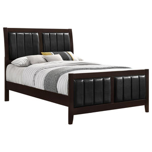 CoasterEveryday Carlton Upholstered Bed Cappuccino And Black