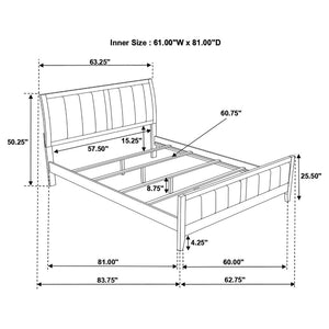 CoasterEveryday Carlton Upholstered Bed Cappuccino And Black