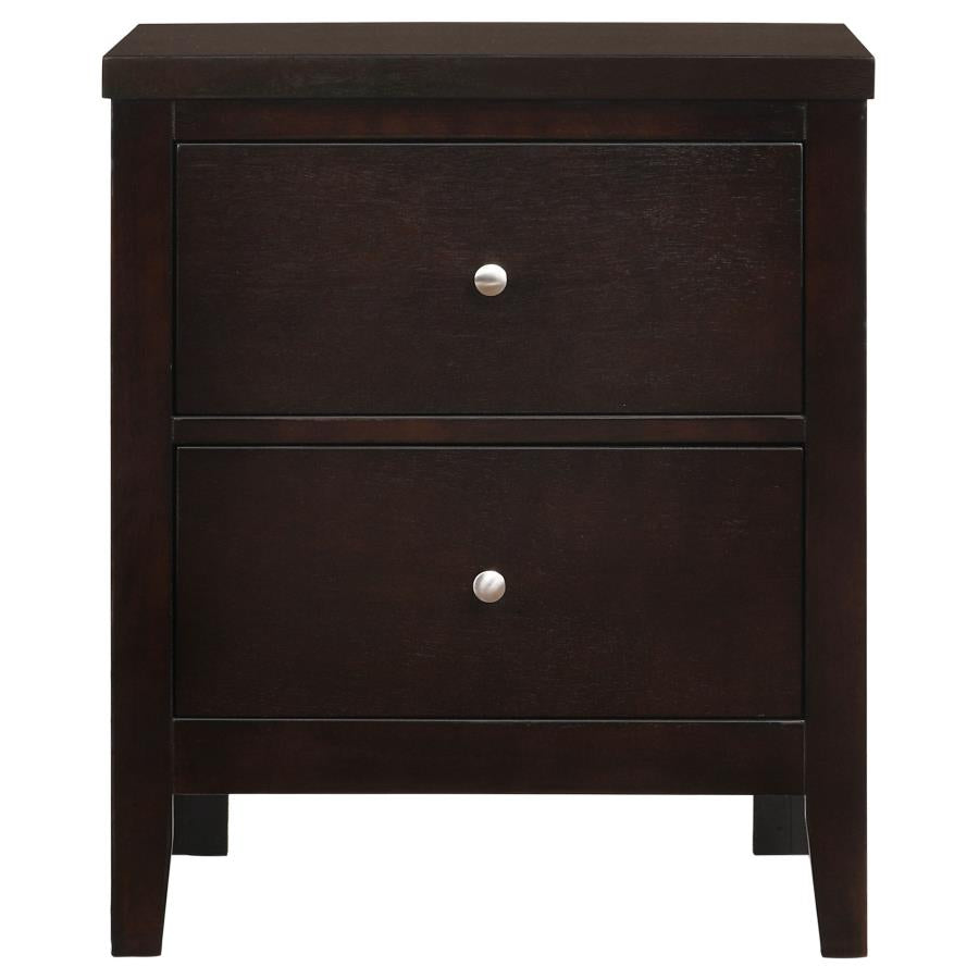 CoasterEveryday Carlton 2-Drawer Rectangular Nightstand Cappuccino