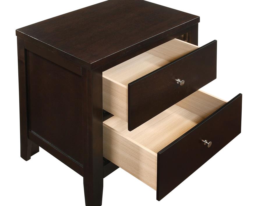 CoasterEveryday Carlton 2-Drawer Rectangular Nightstand Cappuccino