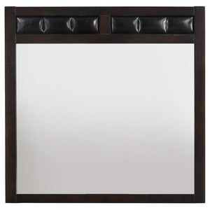 CoasterEveryday Carlton Upholstered Rectangular Dresser Mirror Cappuccino