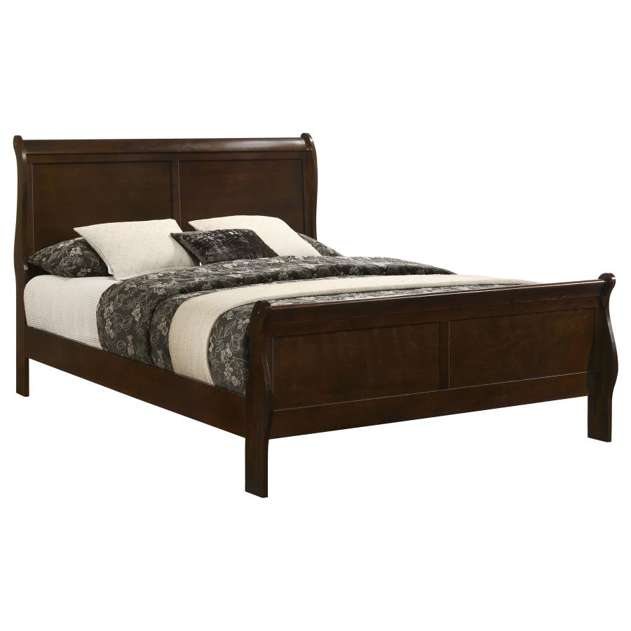 CoasterEveryday Louis Philippe Panel Sleigh Bed Cappuccino