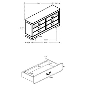 CoasterEveryday Louis Philippe 6-Drawer Dresser Cappuccino