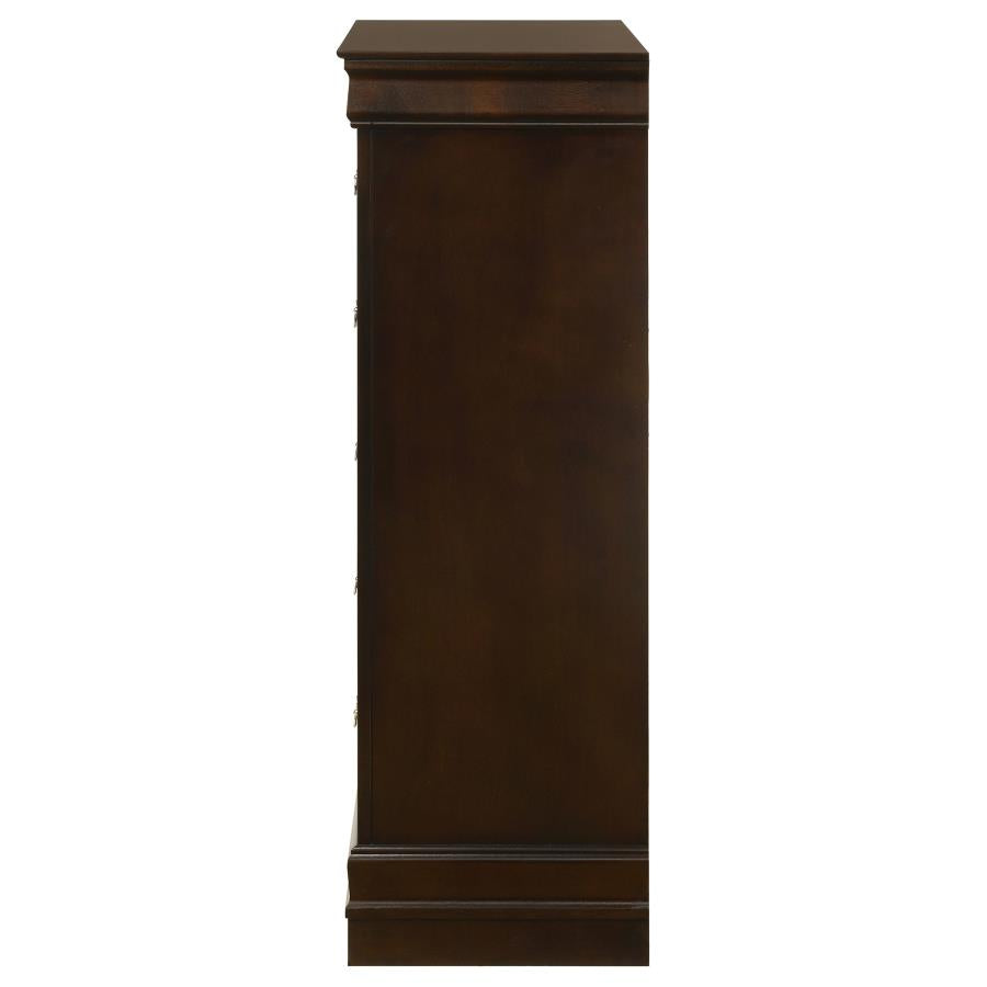 CoasterEveryday Louis Philippe 5-Drawer Chest With Silver Bails Cappuccino Collection: Louis Philippe