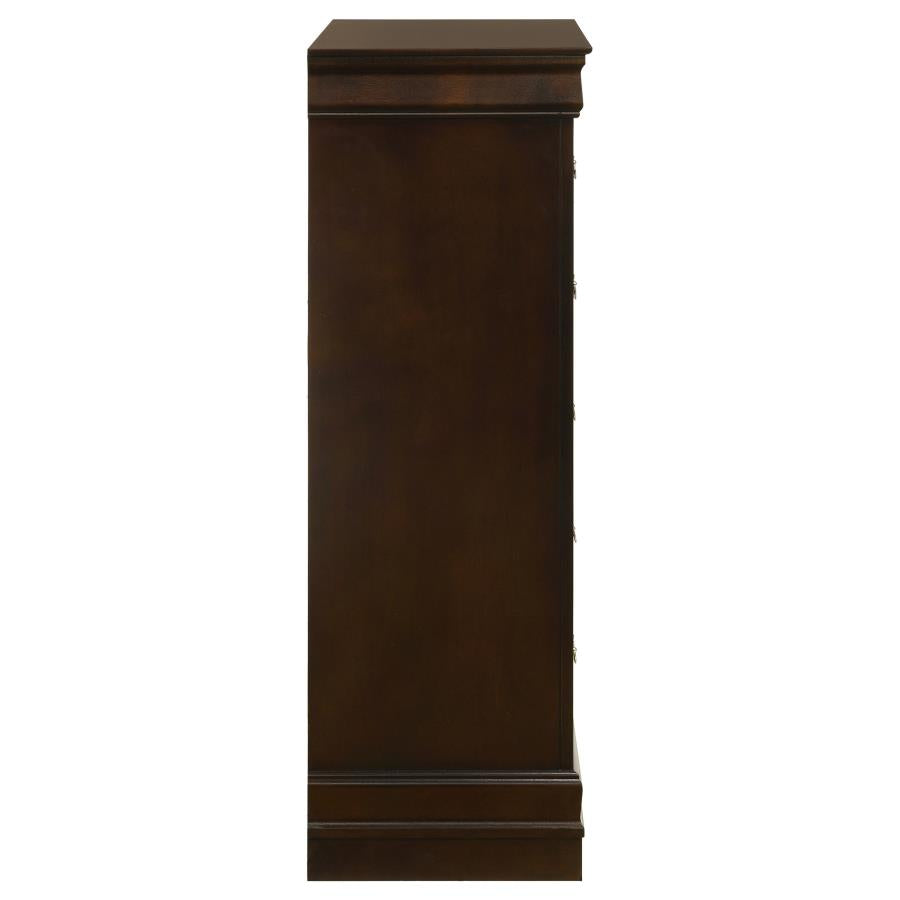 CoasterEveryday Louis Philippe 5-Drawer Chest With Silver Bails Cappuccino Collection: Louis Philippe