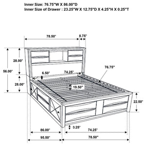 CoasterEssence Briana Platform Storage Bed Black