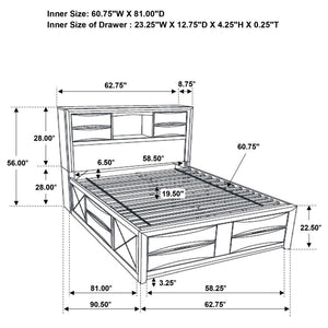 CoasterEssence Briana Platform Storage Bed Black