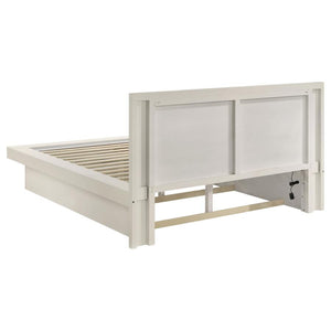 CoasterEssence Jessica Platform Bed With Rail Seating White