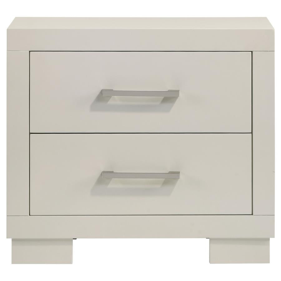 CoasterEssence Jessica 2-Drawer Nightstand White