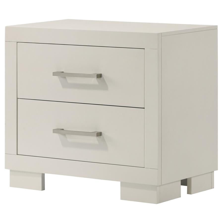 CoasterEssence Jessica 2-Drawer Nightstand White