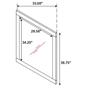CoasterEssence Jessica Rectangular Dresser Mirror White