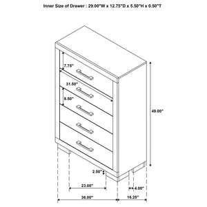 CoasterEssence Jessica 5-Drawer Chest White