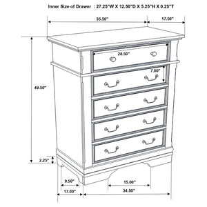 CoasterEssence Cambridge 5-Drawer Rectangular Chest Cappuccino