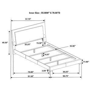 CoasterEssence Felicity Panel Bed With LED Lighting Glossy White