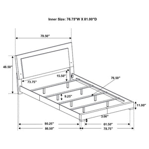 CoasterEssence Felicity Panel Bed With LED Lighting Glossy White